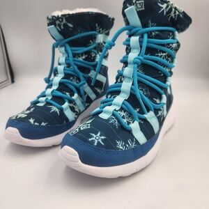 Nike Roshe One Hi Print Big Kids' SneakerBoots‎ Size 4Y Snow Flake Blue